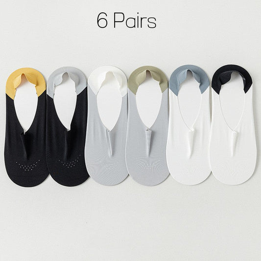 ¡6 pares! Calcetines Antideslizantes Transpirables Ice Silk