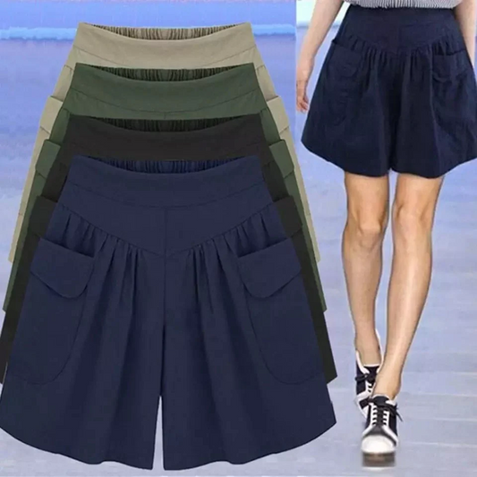 Pantaloncini da Spiaggia Causale da Donna con Elastico in Vita