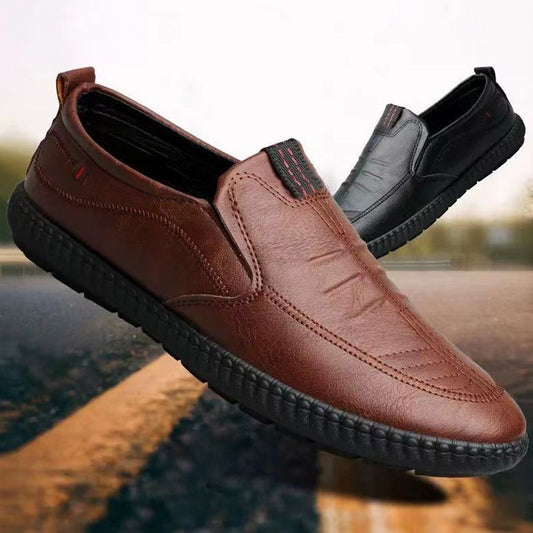 Zapatos de Cuero Casuales de Negocios sin Cordones para Hombres（30%off）